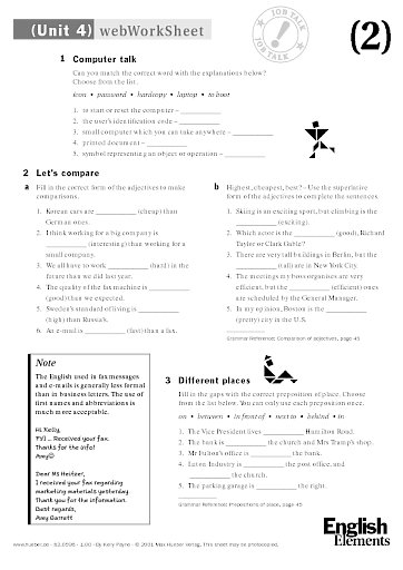 webWorkSheet Unit 4