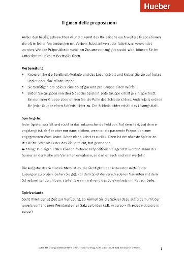 Il gioco delle preposizioni 