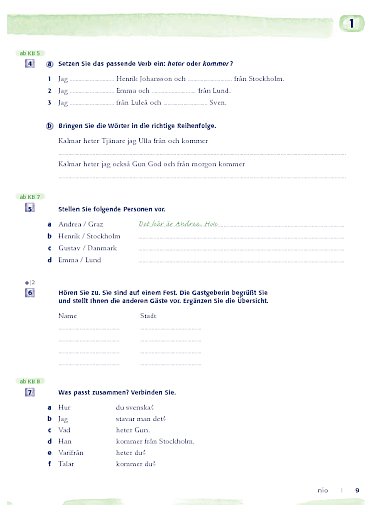 Arbeitsbuch, Lektion 1