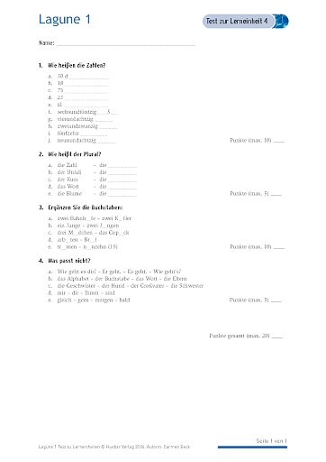 Test mit Lösungen zur Lerneinheit 4