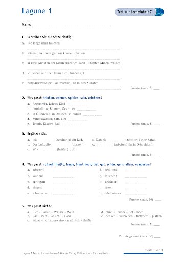 Test mit Lösungen zur Lerneinheit 7