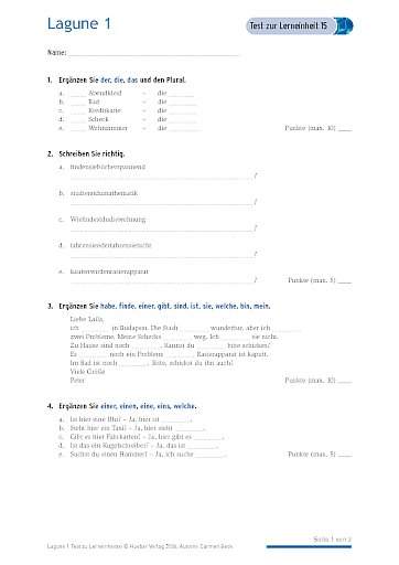 Test mit Lösungen zur Lerneinheit 15