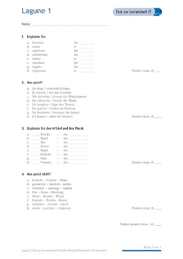Test mit Lösungen zur Lerneinheit 17