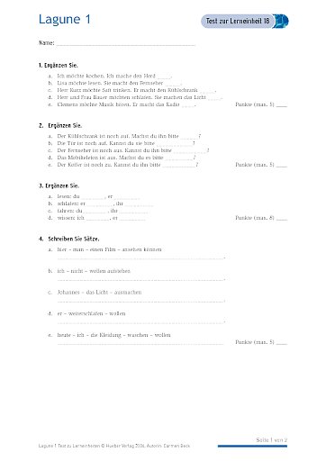 Test mit Lösungen zur Lerneinheit 18
