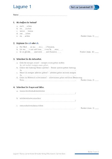 Test mit Lösungen zur Lerneinheit 19