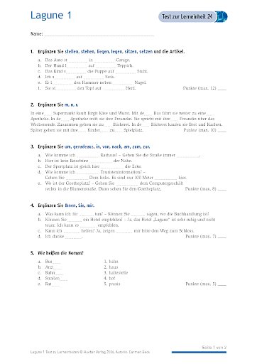 Test mit Lösungen zur Lerneinheit 24
