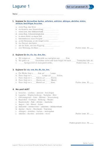Test mit Lösungen zur Lerneinheit 25