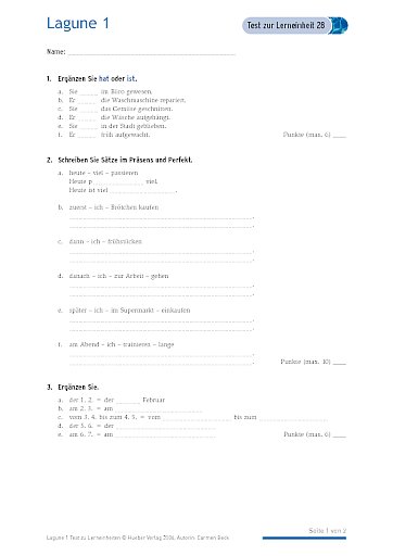 Test mit Lösungen zur Lerneinheit 28