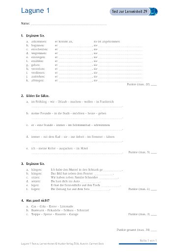 Test mit Lösungen zur Lerneinheit 29