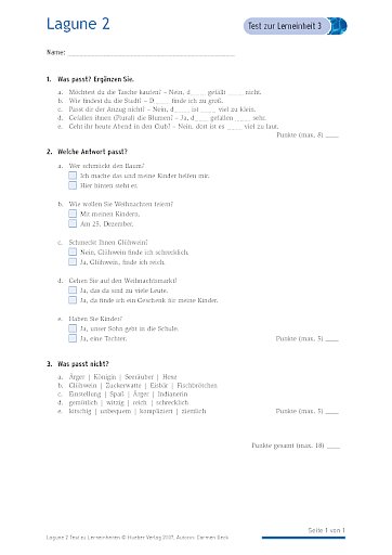 Test mit Lösungen zur Lerneinheit 3