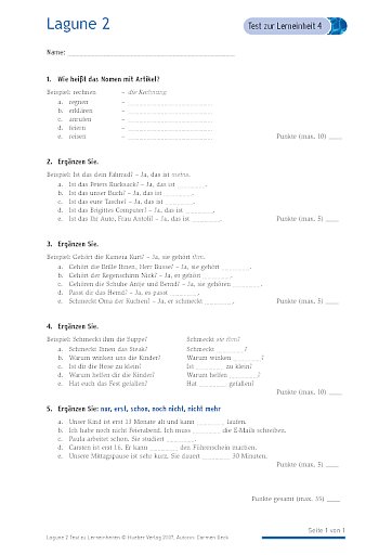 Test mit Lösungen zur Lerneinheit 4