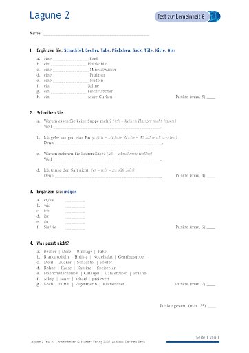 Test mit Lösungen zur Lerneinheit 6
