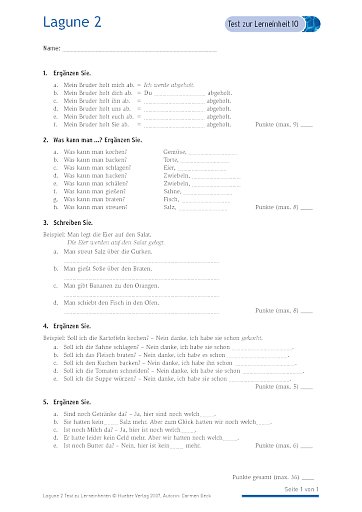 Test mit Lösungen zur Lerneinheit 10