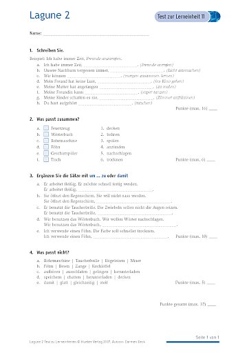 Test mit Lösungen zur Lerneinheit 11