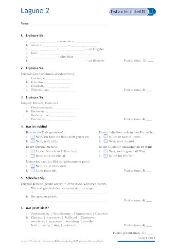 Test mit Lösungen zur Lerneinheit 13