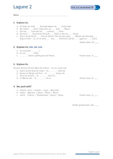 Test mit Lösungen zur Lerneinheit 19