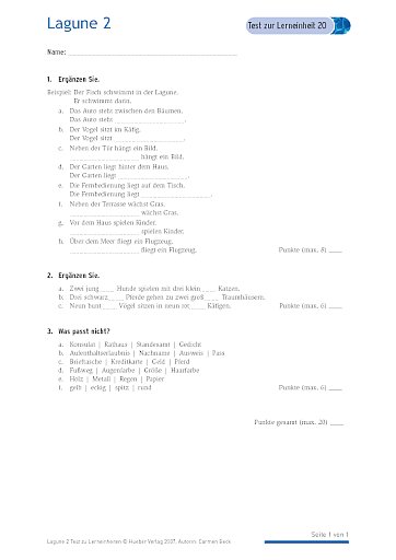 Test mit Lösungen zur Lerneinheit 20