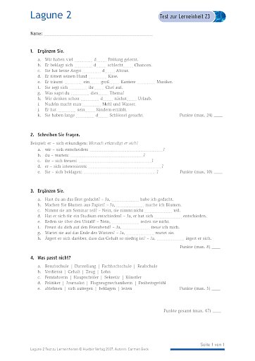 Test mit Lösungen zur Lerneinheit 23