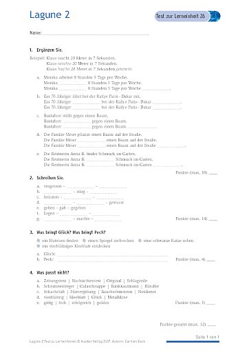 Test mit Lösungen zur Lerneinheit 26