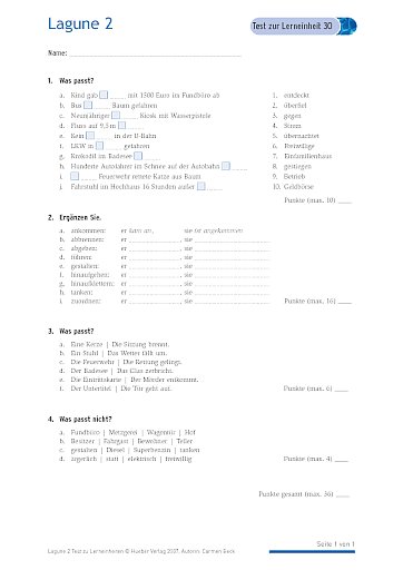 Test mit Lösungen zur Lerneinheit 30