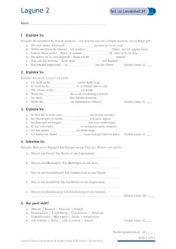 Test mit Lösungen zur Lerneinheit 34