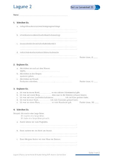 Test mit Lösungen zur Lerneinheit 35