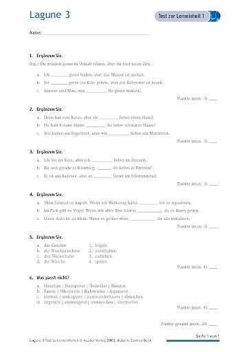 Test mit Lösungen zur Lerneinheit 1