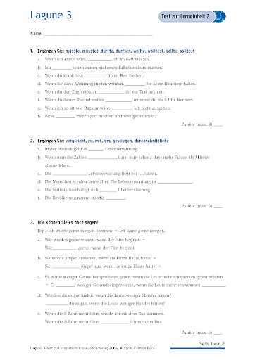 Test mit Lösungen zur Lerneinheit 2