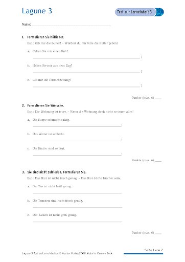 Test mit Lösungen zur Lerneinheit 3