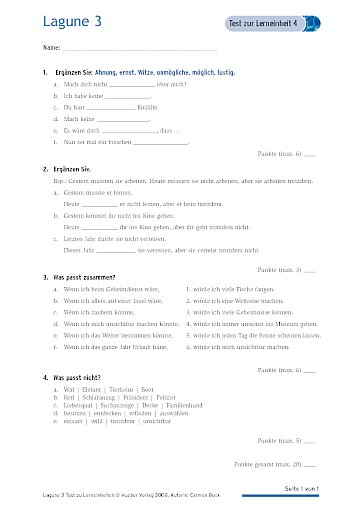 Test mit Lösungen zur Lerneinheit 4