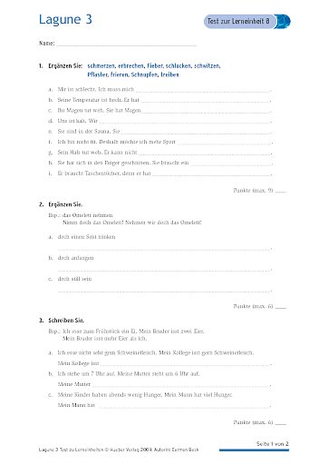 Test mit Lösungen zur Lerneinheit 8