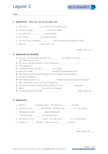 Test mit Lösungen zur Lerneinheit 9