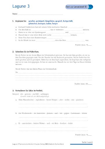 Test mit Lösungen zur Lerneinheit 10