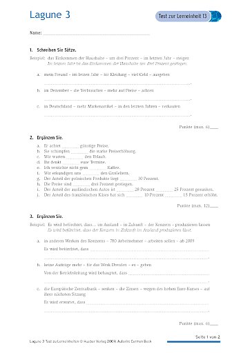 Test mit Lösungen zur Lerneinheit 13