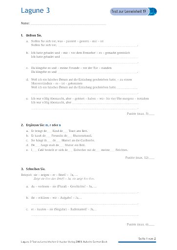 Test mit Lösungen zur Lerneinheit 19