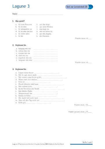 Test mit Lösungen zur Lerneinheit 20