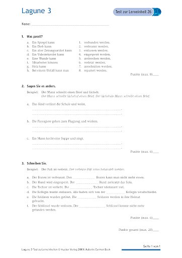 Test mit Lösungen zur Lerneinheit 26