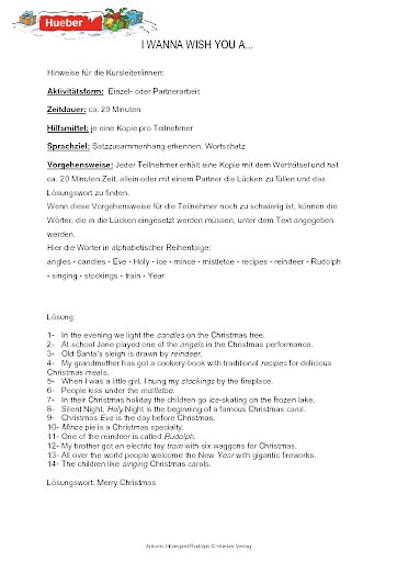 I wanna wish you a ...