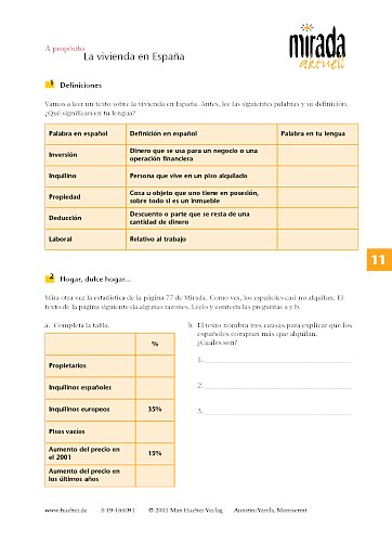 Lección 11: La vivienda en España