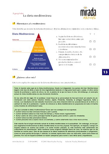 Lección 13: La dieta mediterránea