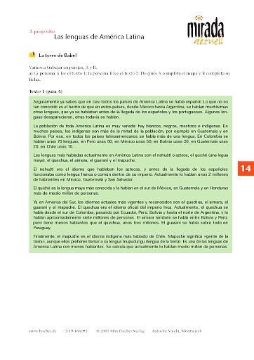 Lección 14: Las lenguas de América Latina