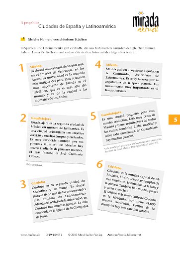 Lección 5: Ciudades de España y Latinoamérica
