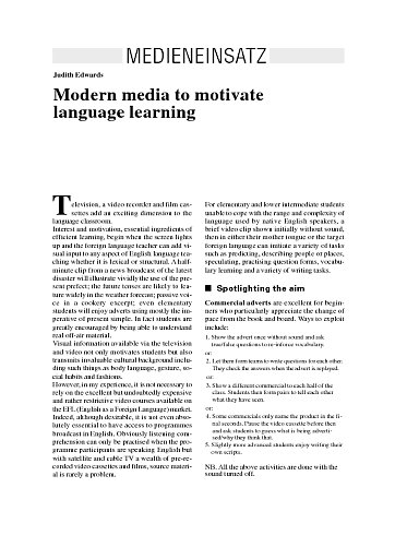 Modern media to motivate language learning