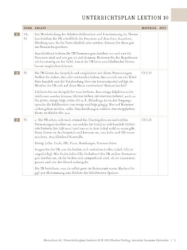 Unterrichtsplan