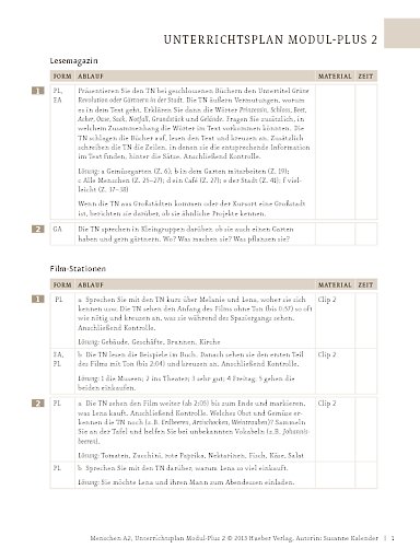 Unterrichtsplan