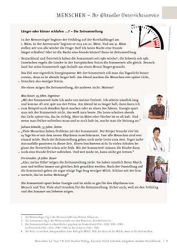 Länger oder kürzer schlafen ...? – Die Zeitumstellung