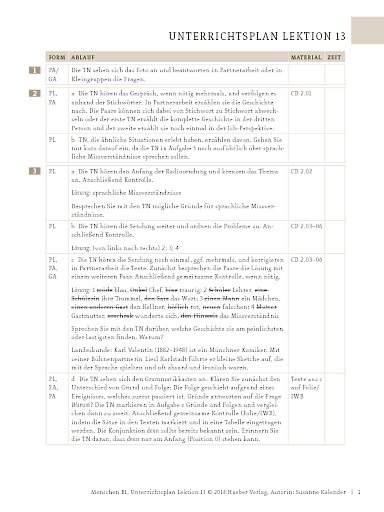 Unterrichtsplan