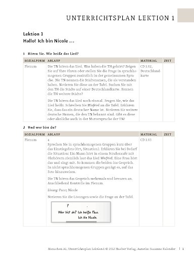 Unterrichtsplan