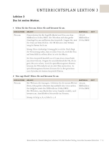 Unterrichtsplan