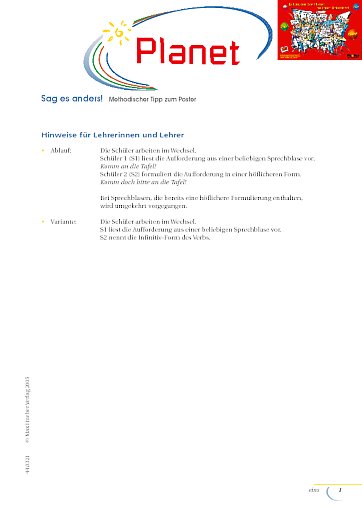 Poster – Methodischer Tipp: Sag es anders